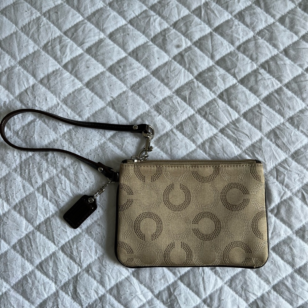 Small Gold Coach Wristlet
